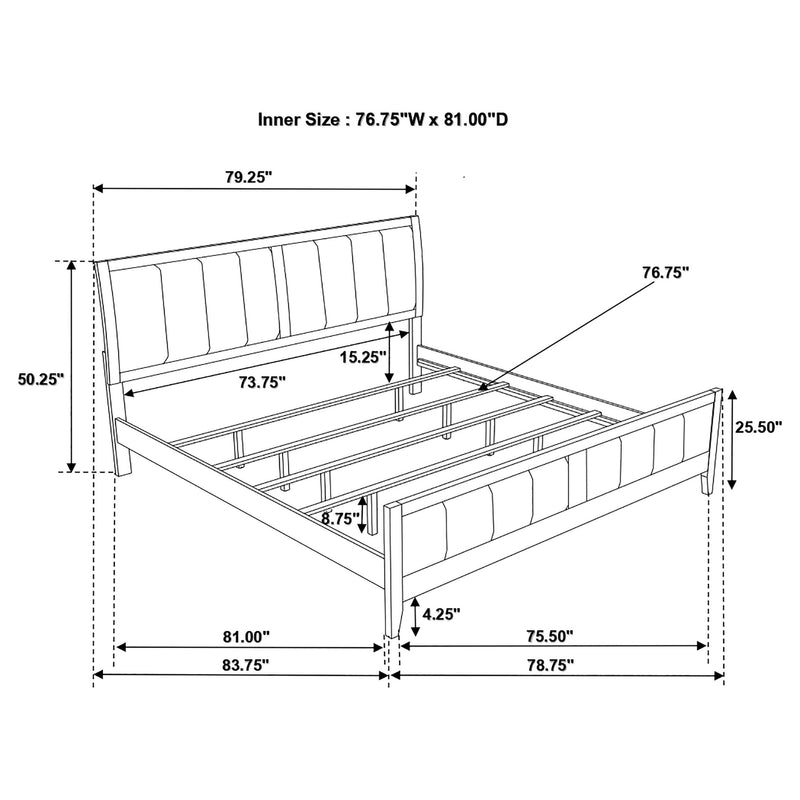 Carlton Wood Eastern King Panel Bed Cappuccino - 202091KE
