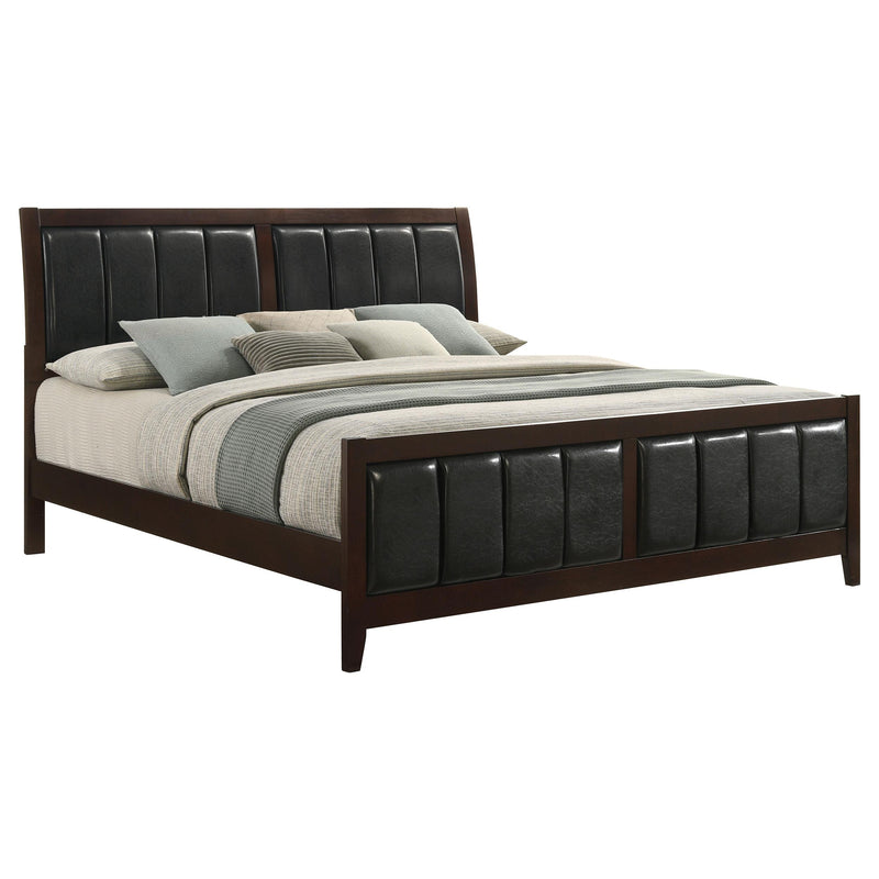 Carlton Wood Eastern King Panel Bed Cappuccino - 202091KE