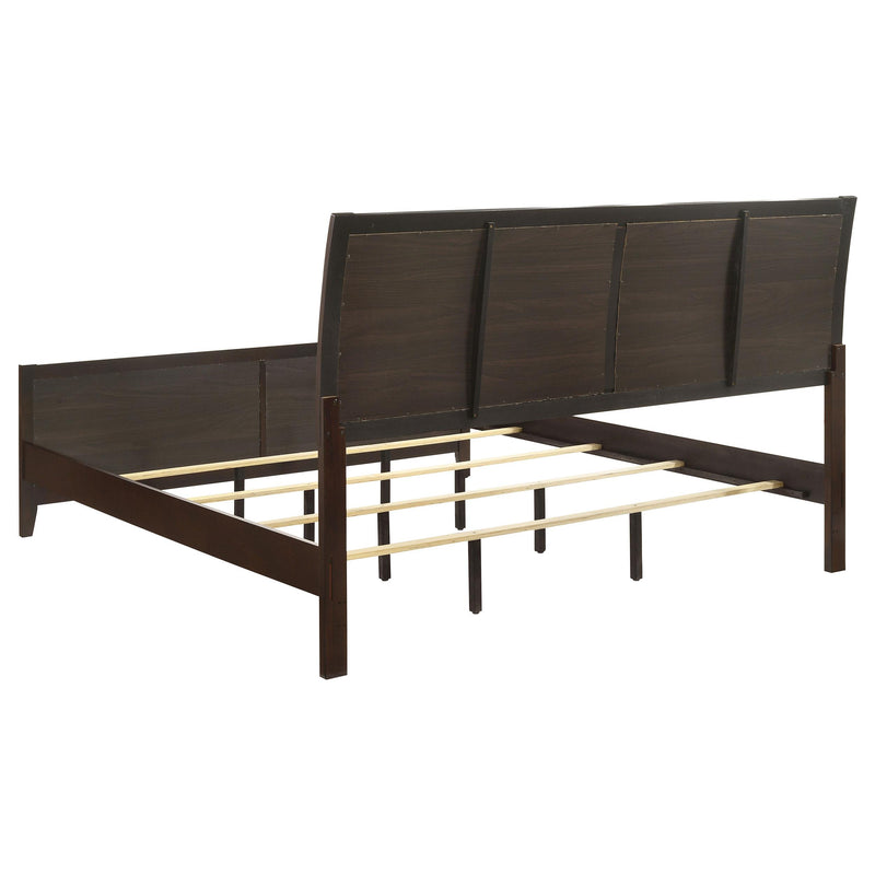 Carlton Wood Eastern King Panel Bed Cappuccino - 202091KE