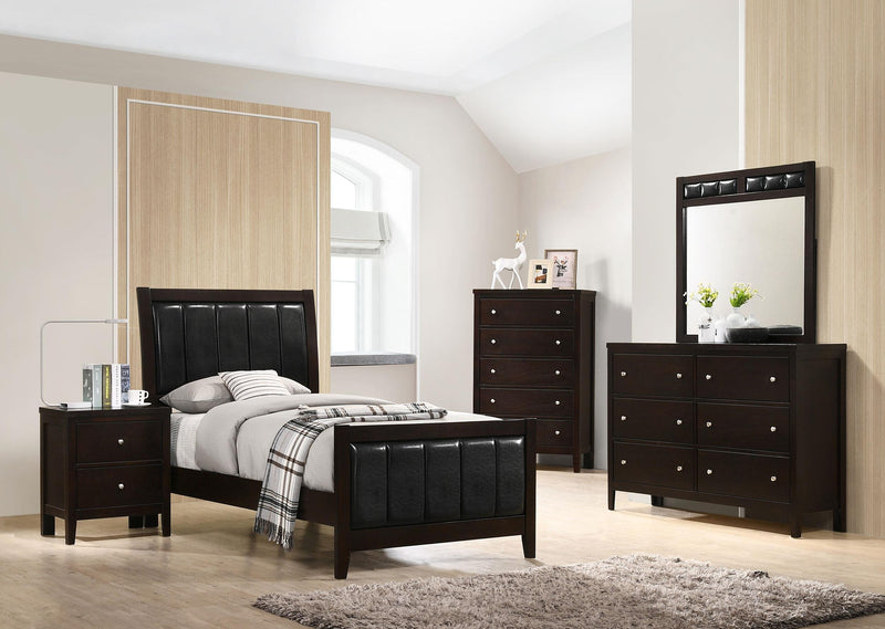 Carlton Wood Twin Panel Bed Cappuccino - 202091T