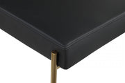 Carly Boucle Fabric And Vegan Leather Upholstered Dining Chair in Black, Set of 2 - 586Black-C