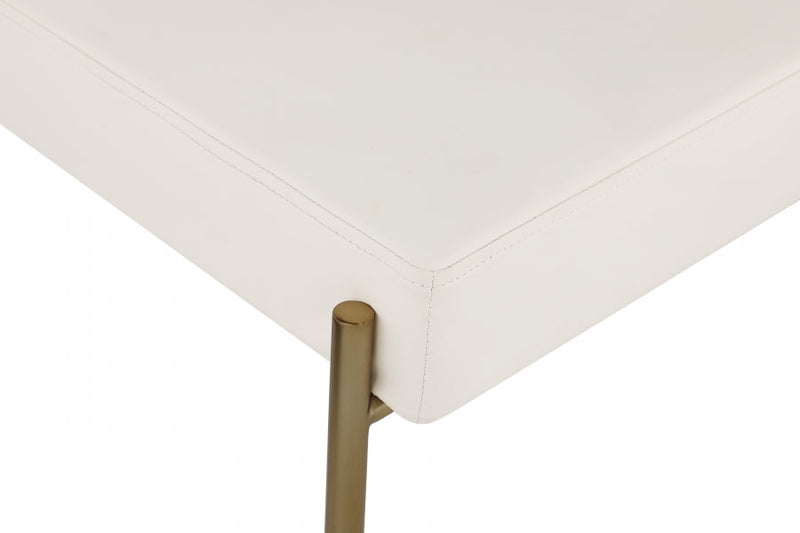 Carly Boucle Fabric And Vegan Leather Upholstered Dining Chair in Cream, Set of 2 - 586Cream-C