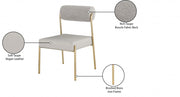 Carly Boucle Fabric And Vegan Leather Upholstered Dining Chair in Taupe, Set of 2 - 586Taupe-C