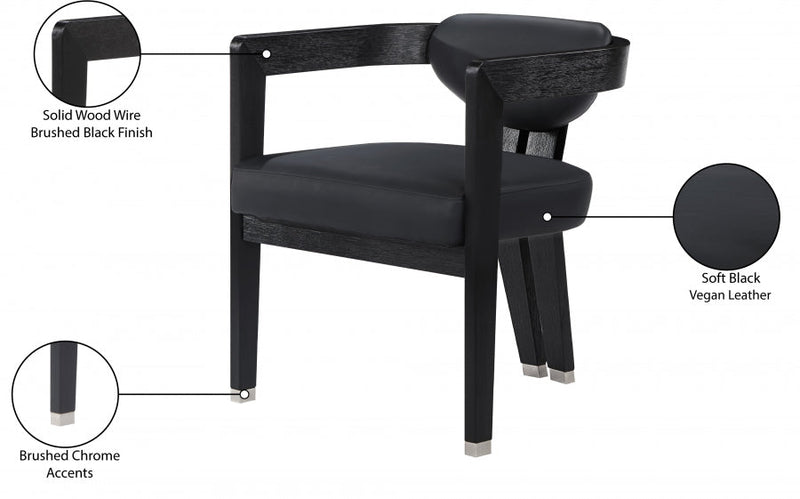 Carlyle Vegan Leather Upholstered Dining Chair in Black - 563Black-C