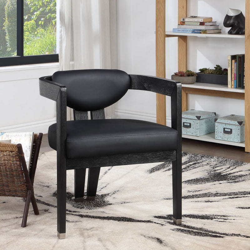 Carlyle Vegan Leather Upholstered Dining Chair in Black - 563Black-C