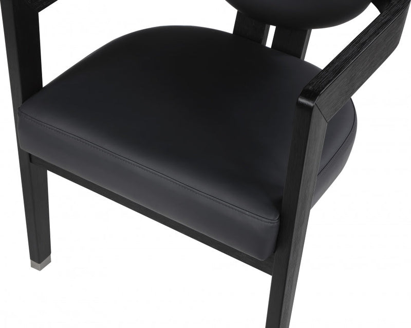 Carlyle Vegan Leather Upholstered Dining Chair in Black - 563Black-C
