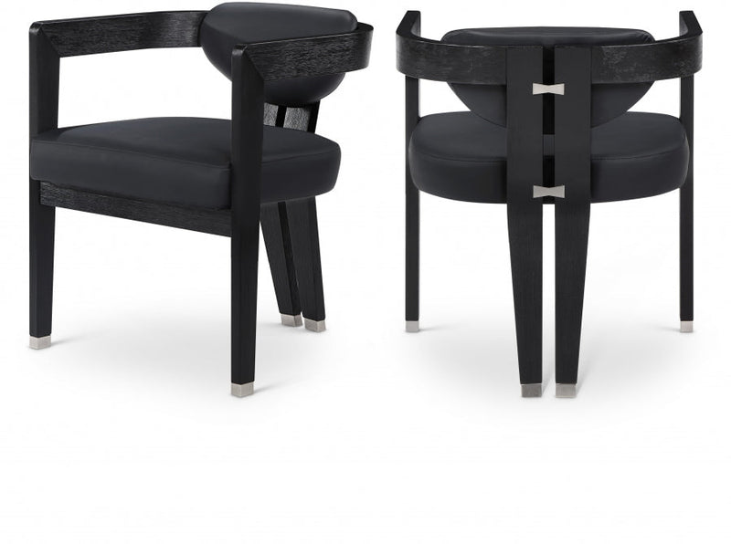 Carlyle Vegan Leather Upholstered Dining Chair in Black - 563Black-C
