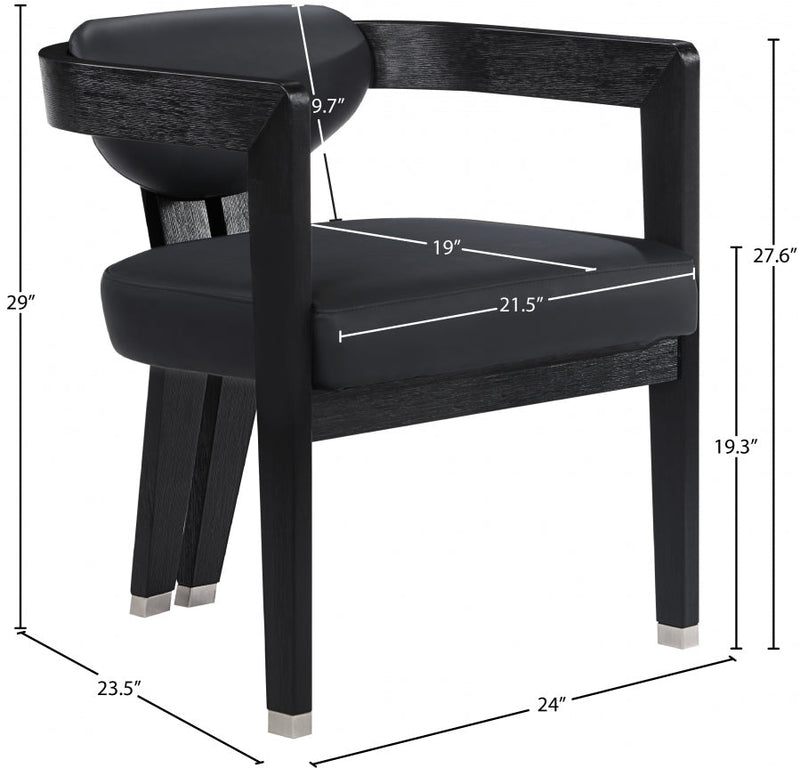 Carlyle Vegan Leather Upholstered Dining Chair in Black - 563Black-C