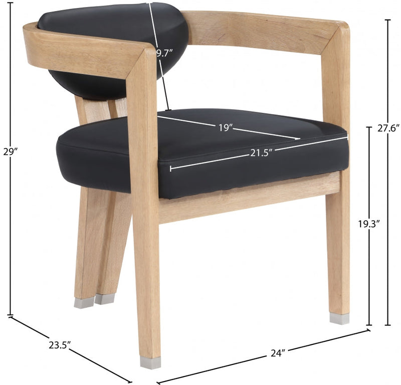 Carlyle Vegan Leather Upholstered Dining Chair in Black - 564Black-C