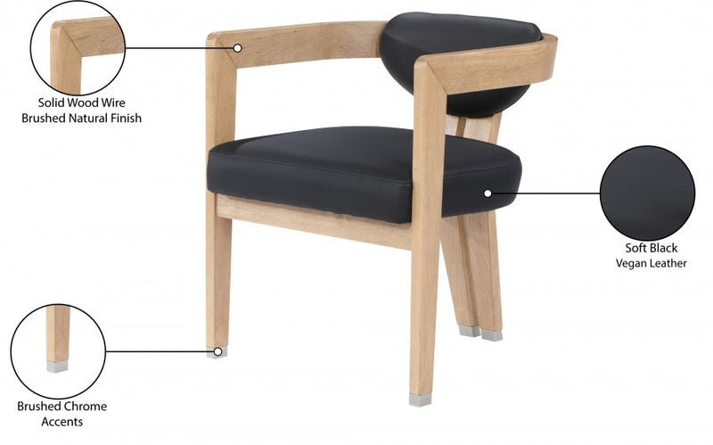 Carlyle Vegan Leather Upholstered Dining Chair in Black - 564Black-C