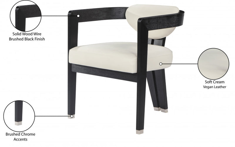 Carlyle Vegan Leather Upholstered Dining Chair in Cream - 563Cream-C