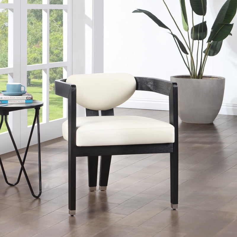 Carlyle Vegan Leather Upholstered Dining Chair in Cream - 563Cream-C