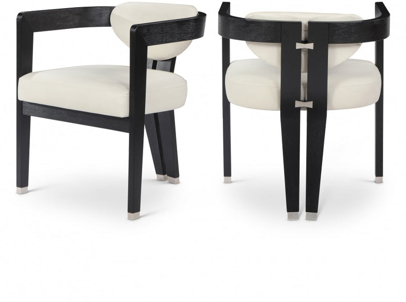 Carlyle Vegan Leather Upholstered Dining Chair in Cream - 563Cream-C