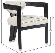 Carlyle Vegan Leather Upholstered Dining Chair in Cream - 563Cream-C