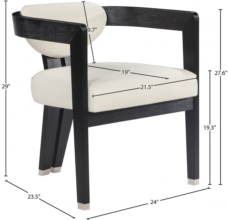 Carlyle Vegan Leather Upholstered Dining Chair in Cream - 563Cream-C