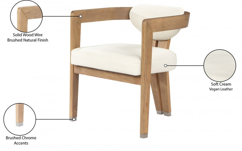 Carlyle Vegan Leather Upholstered Dining Chair in Cream - 564Cream-C