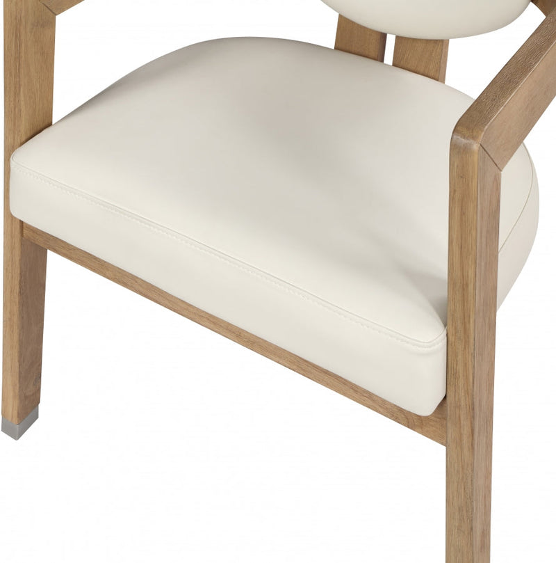 Carlyle Vegan Leather Upholstered Dining Chair in Cream - 564Cream-C