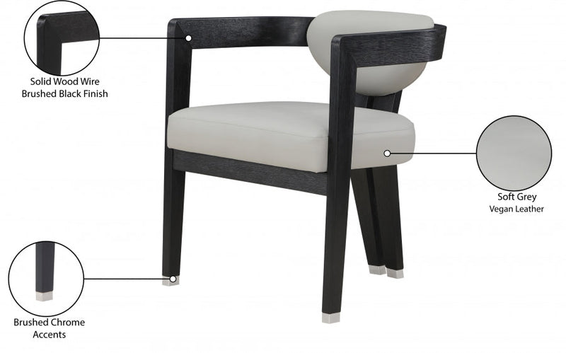 Carlyle Vegan Leather Upholstered Dining Chair in Grey - 563Grey-C