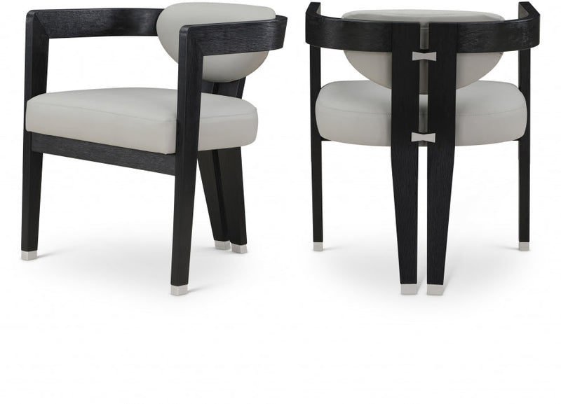 Carlyle Vegan Leather Upholstered Dining Chair in Grey - 563Grey-C
