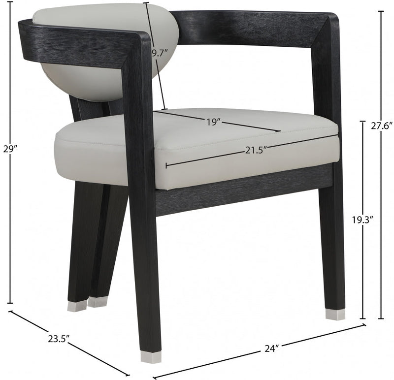 Carlyle Vegan Leather Upholstered Dining Chair in Grey - 563Grey-C