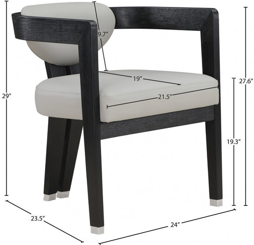 Carlyle Vegan Leather Upholstered Dining Chair in Grey - 563Grey-C