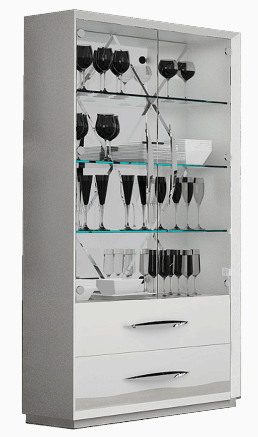 Carmen 2 Door Curio White - i24036 - Gate Furniture