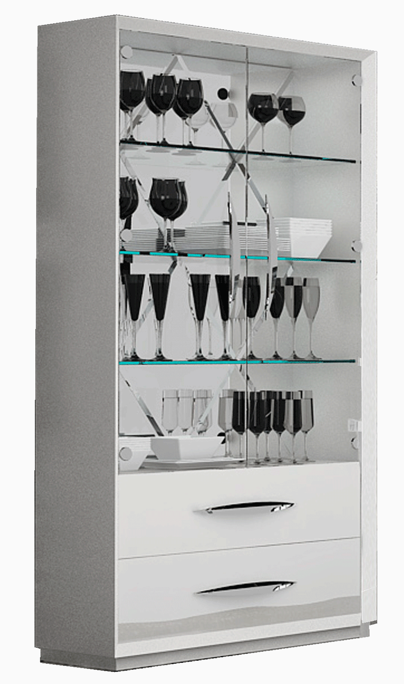 Carmen 2 Door Curio White - i24036 - Gate Furniture