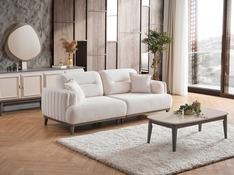 Carmen 4-pieces (2 Sofa & 2 Chair) Livingroom in Beige - Brown - 200-ELIF-CAR-A521-3311