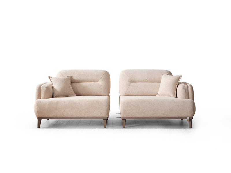 Carmen 4-pieces (2 Sofa & 2 Chair) Livingroom in Beige - Brown - 200-ELIF-CAR-A521-3311