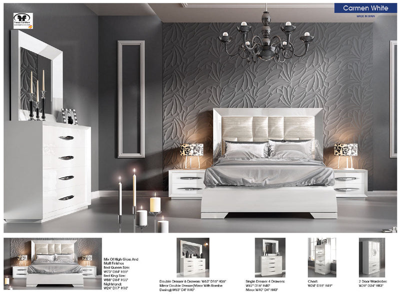 Carmen Bedroom White SET - p7227