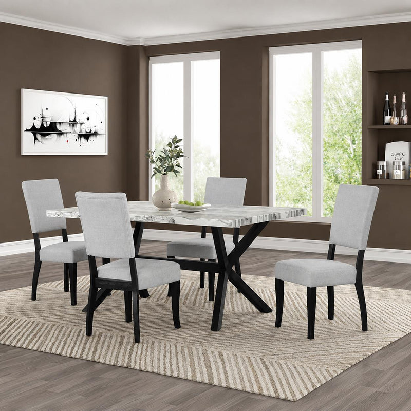 Carmen - Black & Gray 5PC Dining Set, Dining Table & 4 Chairs - D212-5PC-Set