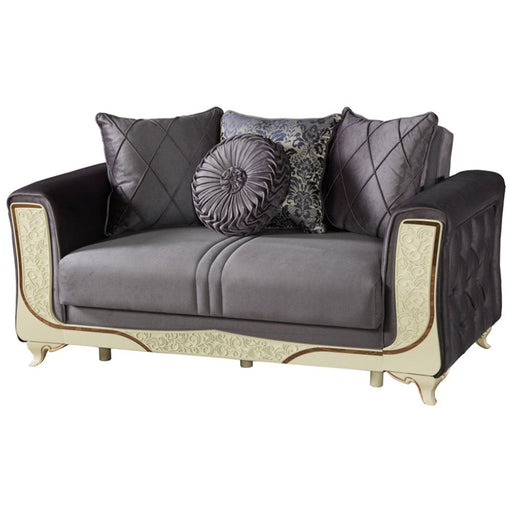 Carmen Convertible Loveseat Dark Grey in Dark Grey - 102-CAR-SVKOYUGRI-2