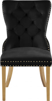 Carmen Velvet Upholstered Dining Chair in Black, Set of 2 - 812Black-C