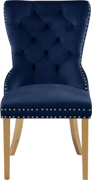 Carmen Velvet Upholstered Dining Chair in Blue, Set of 2 - 812Navy-C