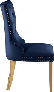 Carmen Velvet Upholstered Dining Chair in Blue, Set of 2 - 812Navy-C