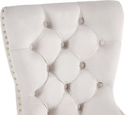 Carmen Velvet Upholstered Dining Chair in Cream, Set of 2 - 812Cream-C