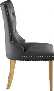 Carmen Velvet Upholstered Dining Chair in Grey, Set of 2 - 812Grey-C