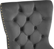Carmen Velvet Upholstered Dining Chair in Grey, Set of 2 - 812Grey-C