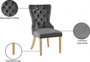Carmen Velvet Upholstered Dining Chair in Grey, Set of 2 - 812Grey-C