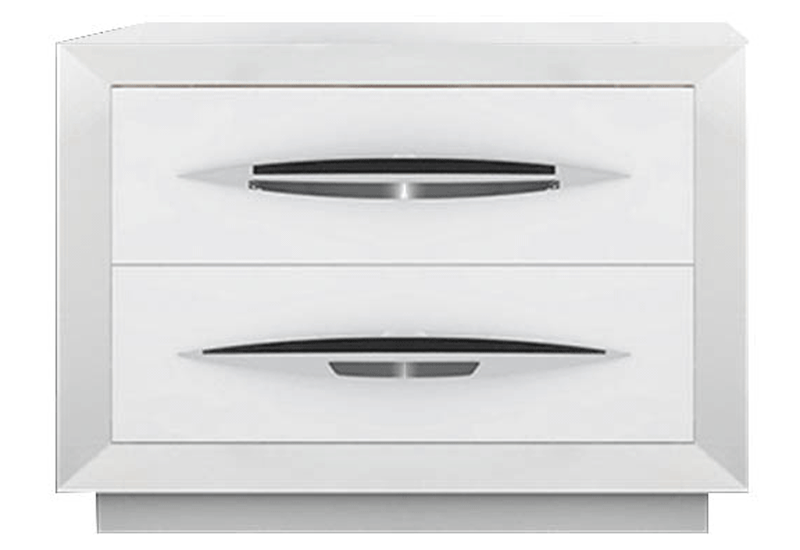 Carmen White Low Nightstand - i17722