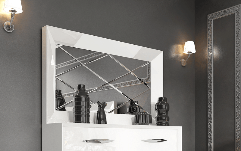 Carmen White Mirror for Double Dresser - i37858