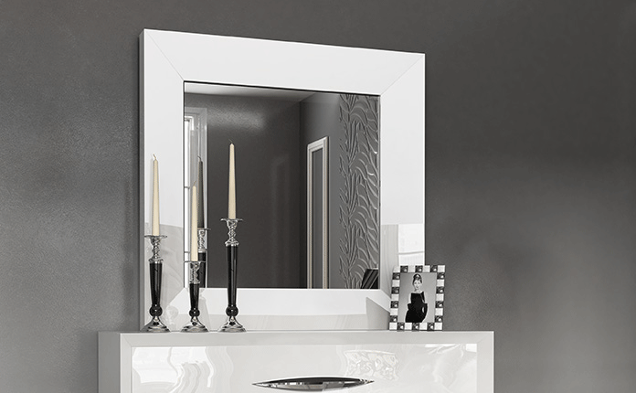 Carmen White Mirror for Single Dresser - i37859