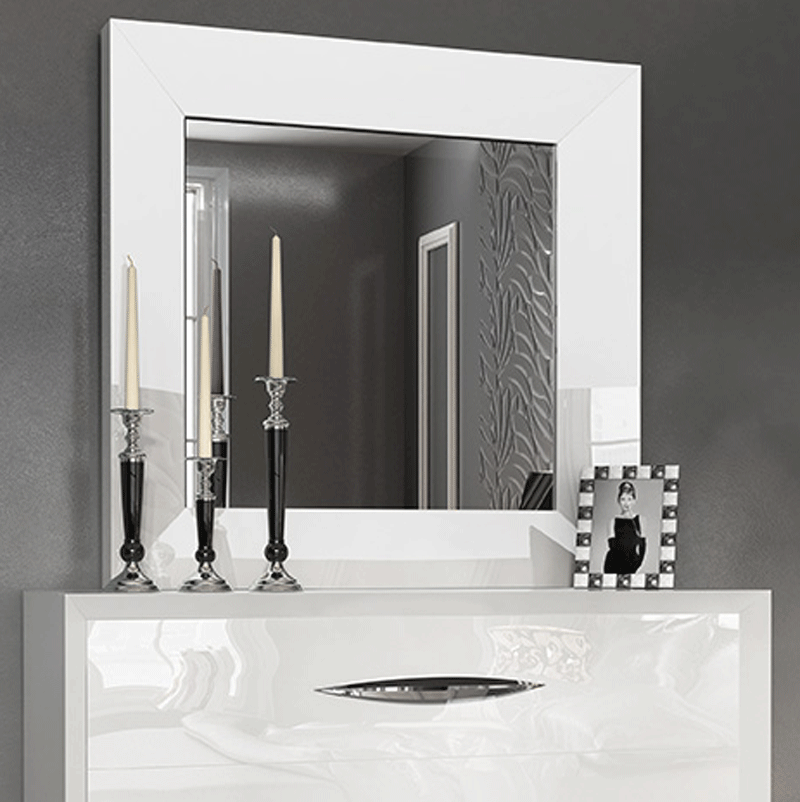 Carmen White Mirror for Single Dresser - i38373