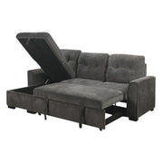 Carolina Gray Reversible Sleeper Sectional with Storage - Gate FurnitureSleeper Sectional