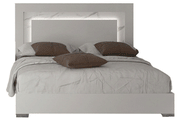 Carrara Bed White W/Light Queen - Gate Furniture