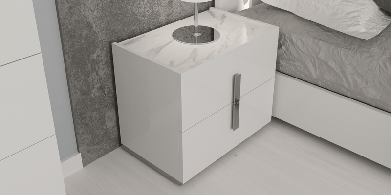 Carrara Nightstand White - Gate FurnitureNightstand
