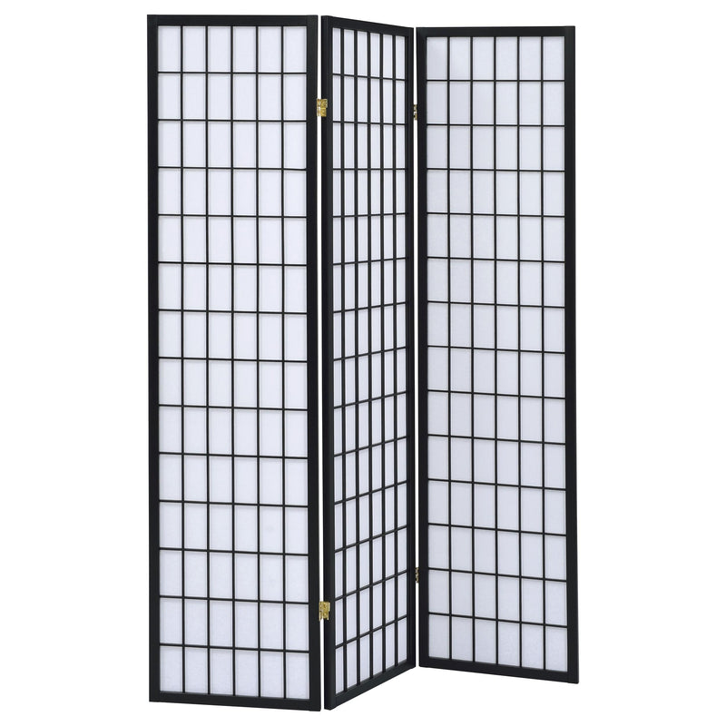 Carrie 3-Panel Room Divider Folding Shoji Screen Black - 4622