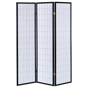 Carrie 3-Panel Room Divider Folding Shoji Screen Black - 4622