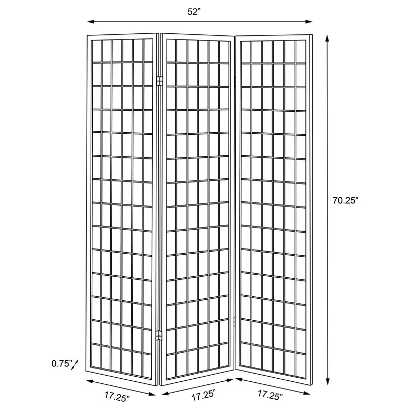 Carrie 3-Panel Room Divider Folding Shoji Screen Black - 4622