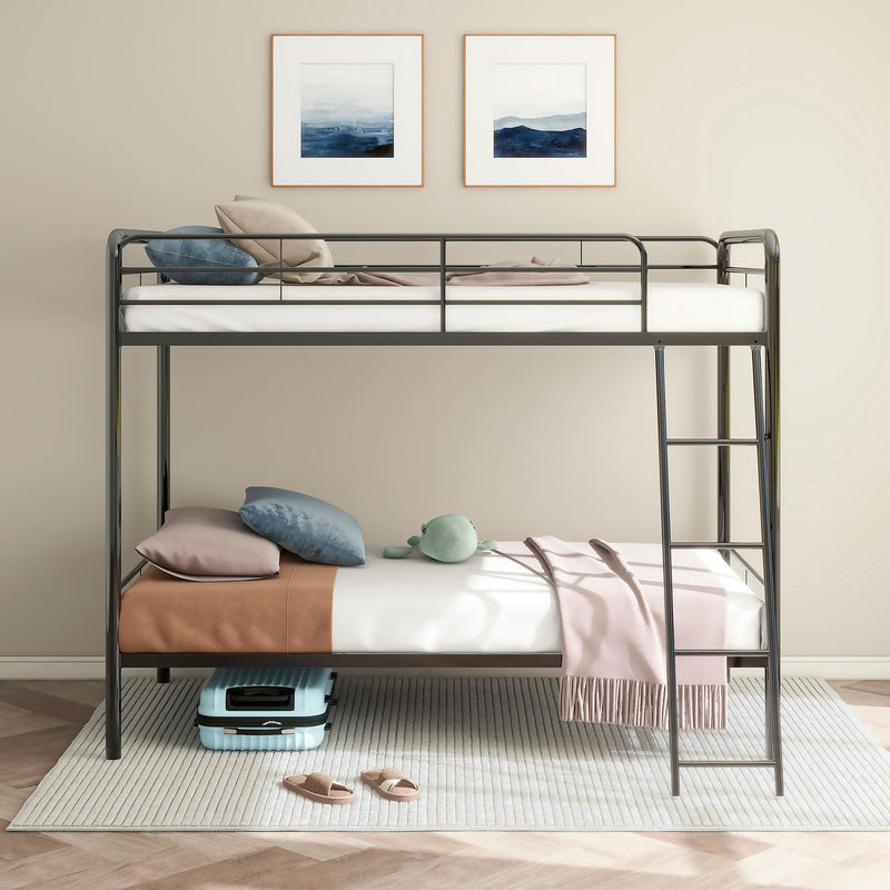 Carson Metal Twin Over Twin Bunk Bed Glossy Black - 460334BLK